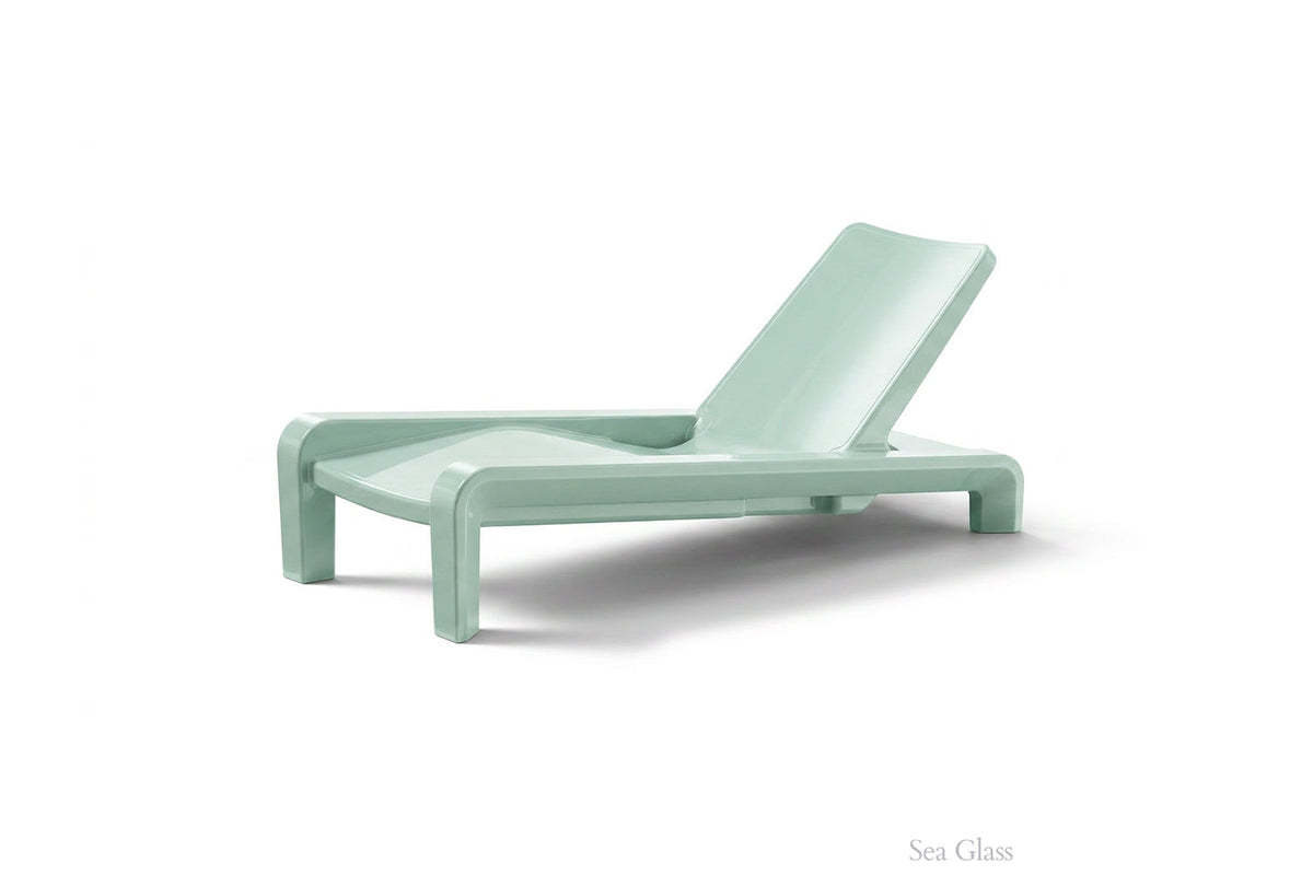 Deck Chaise Lounge, sea glass, studio shot