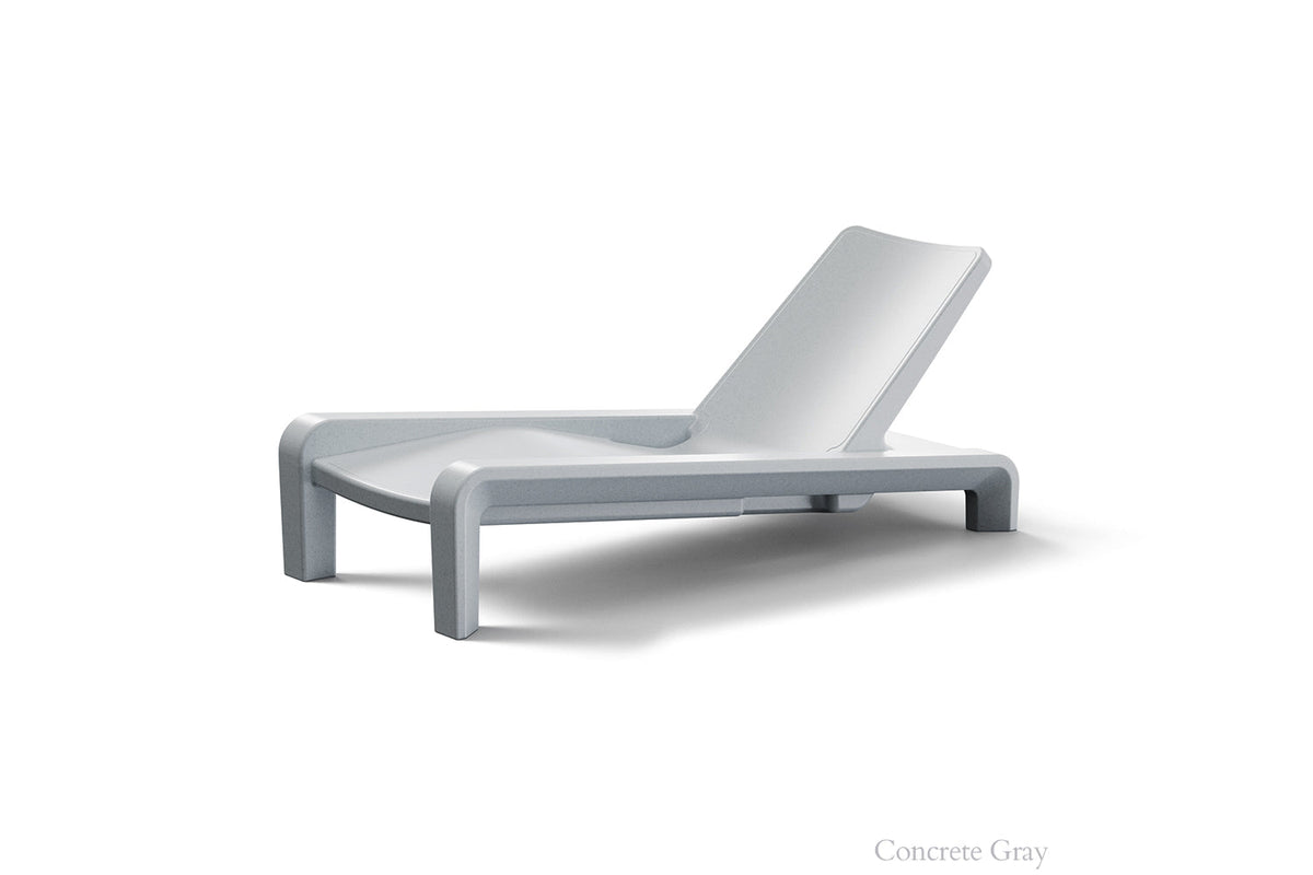 Deck Chaise Lounge, concrete, studio shot