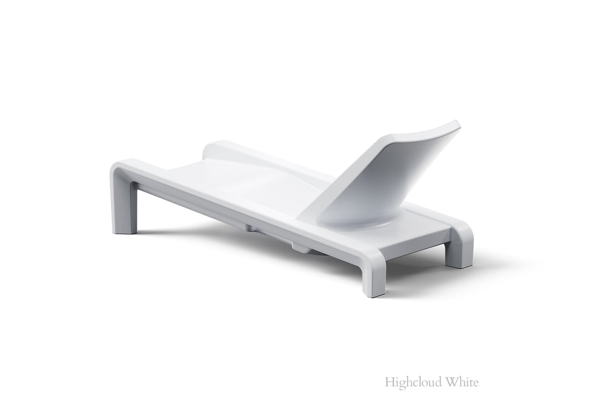 Deck Chaise Lounge, white, styled in a living room