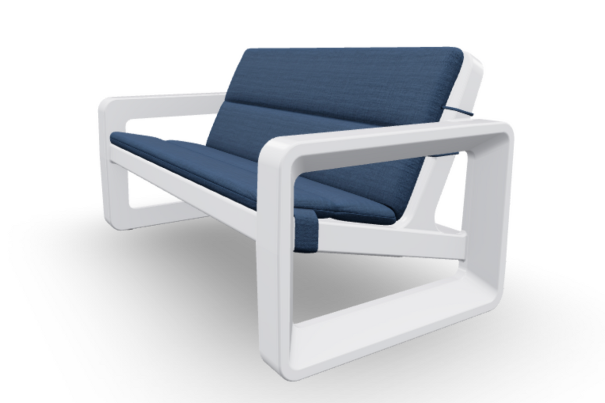 Deck Loveseat Cushion, full flat lay view