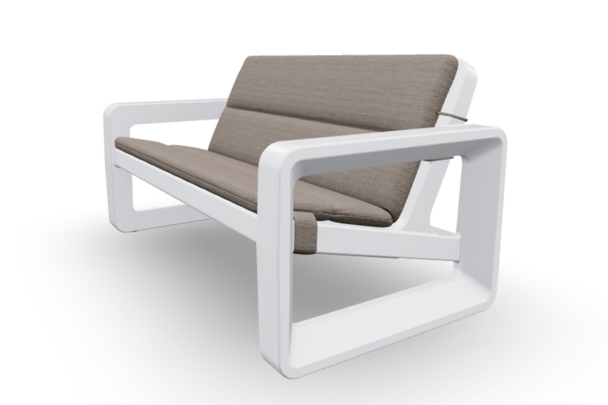 Deck Loveseat Cushion, corner and seam detail
