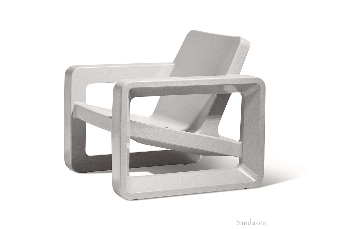 Deck Outdoor Lounge Chair, sandstone, full side profile