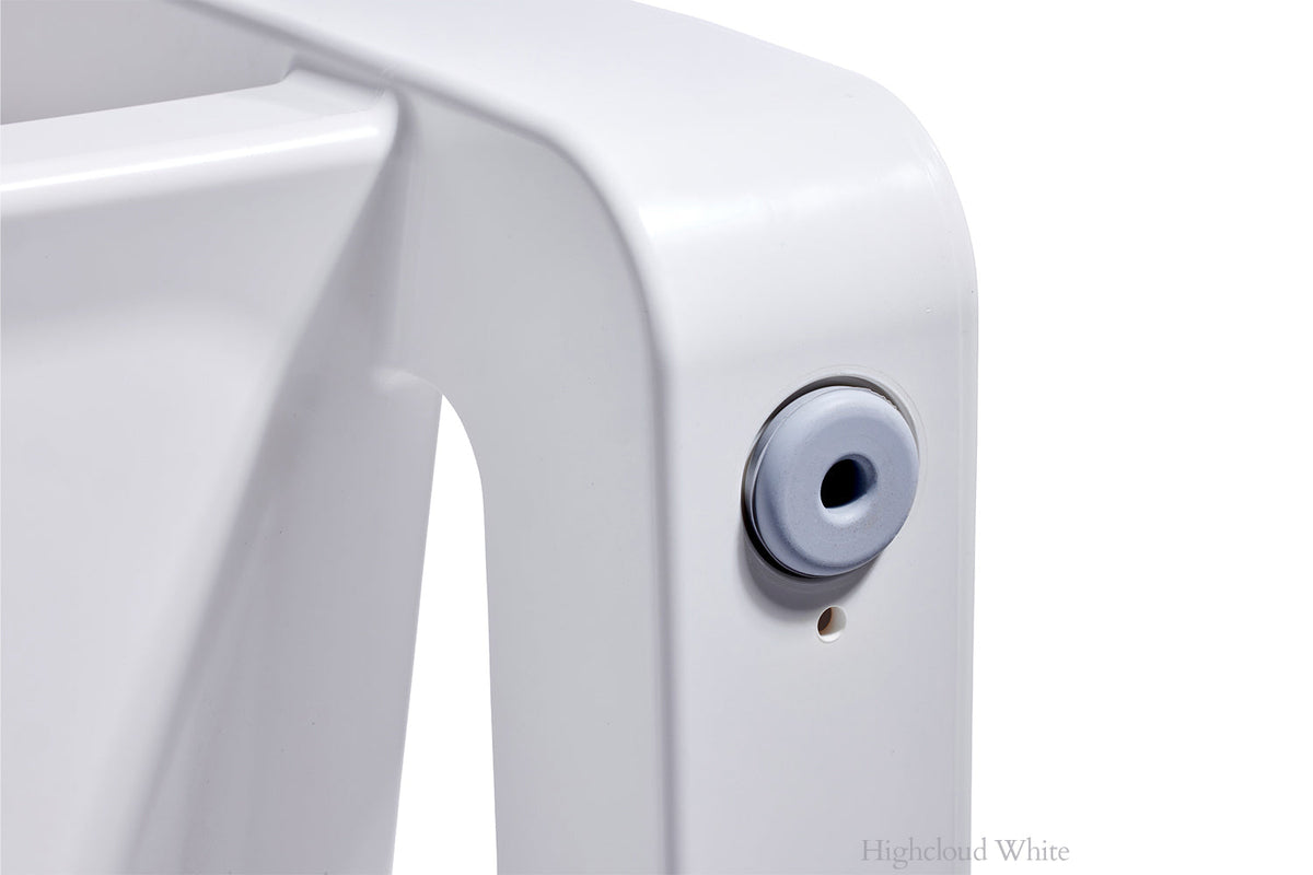 Deck Outdoor Lounge Chair, white, angled three quarter view