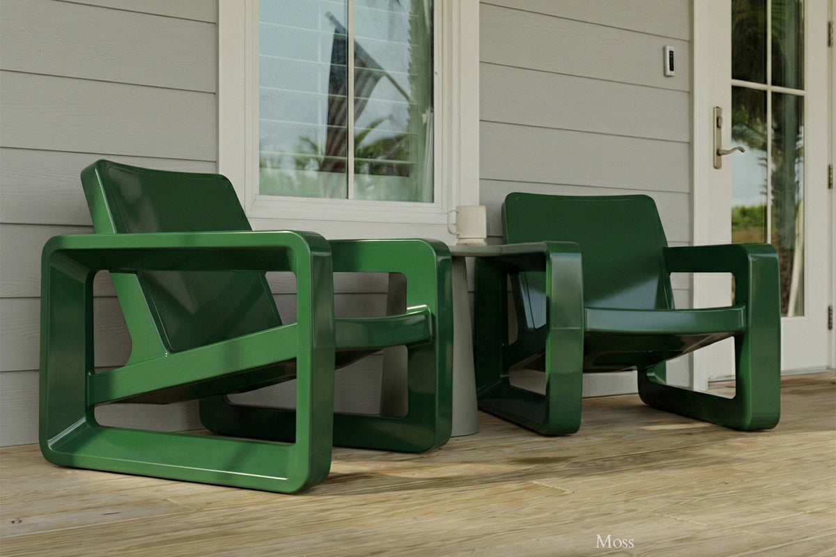 Deck Outdoor Lounge Chair, styled in a real room