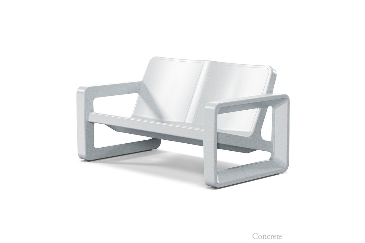 Deck Outdoor Loveseat, concrete, full length side view