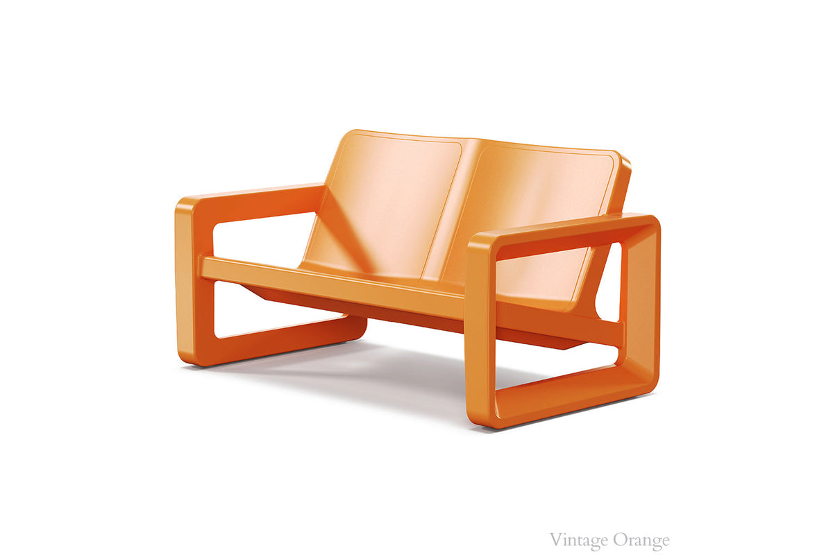Deck Outdoor Loveseat, orange, full length side view