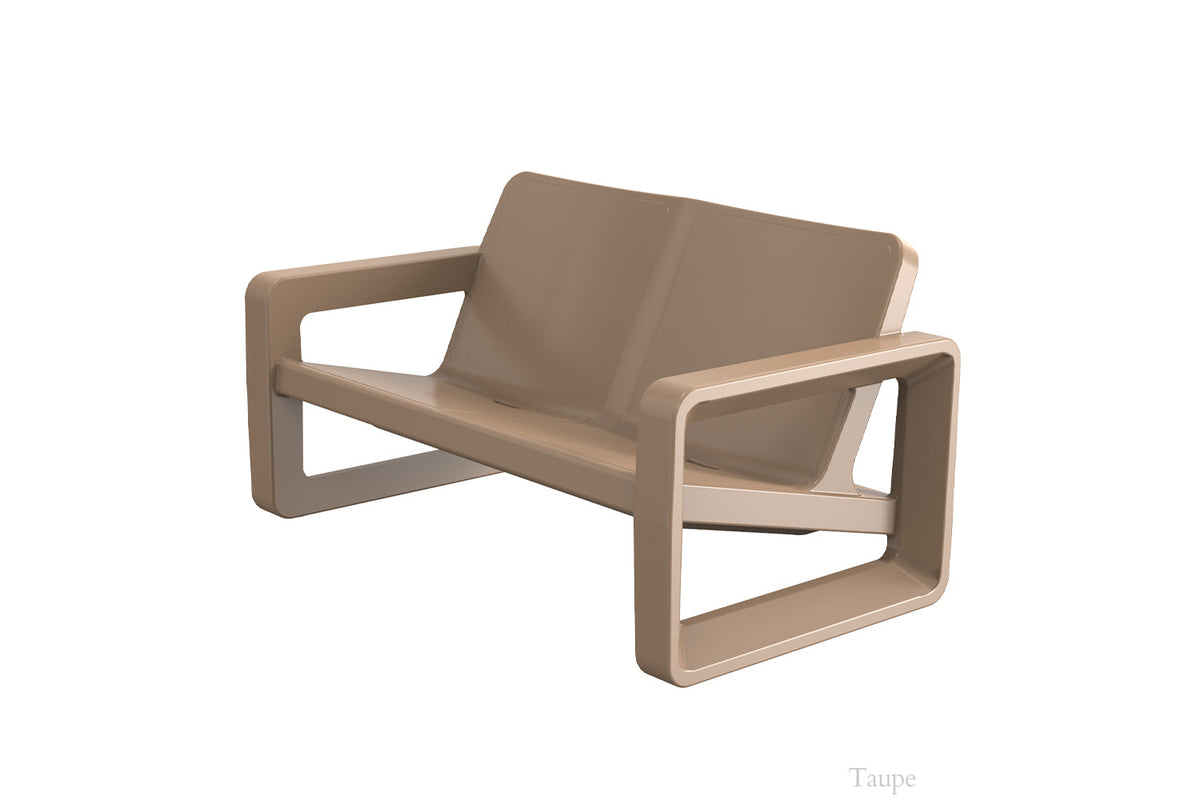 Deck Outdoor Loveseat, taupe, fabric texture close up