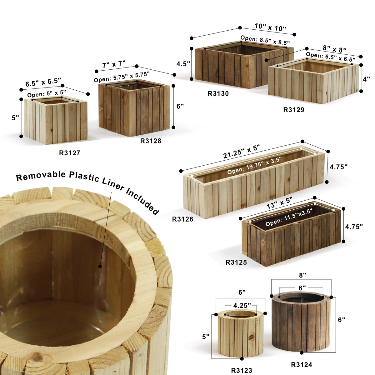 Vertical Slat Wood Planter