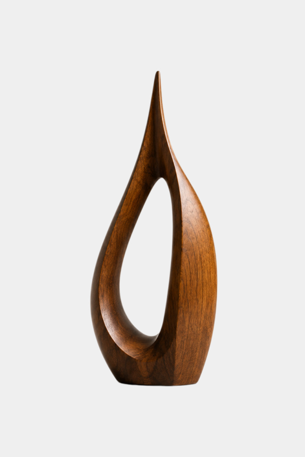 Drift Abstract Wood Sculpture, styled on a shelf