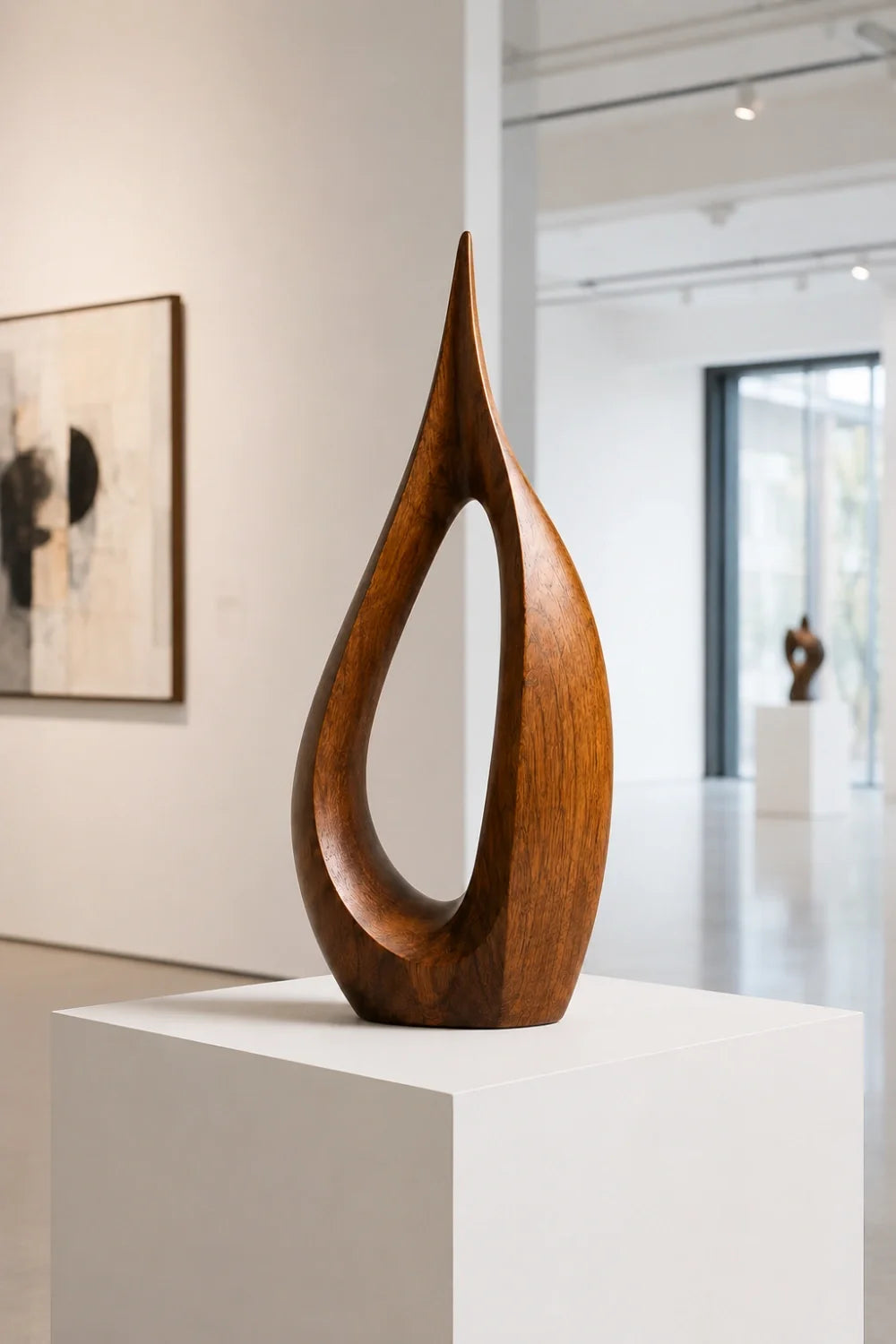 Drift Abstract Wood Sculpture, base and footing detail