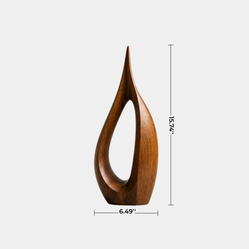 Drift Abstract Wood Sculpture, material and finish close up