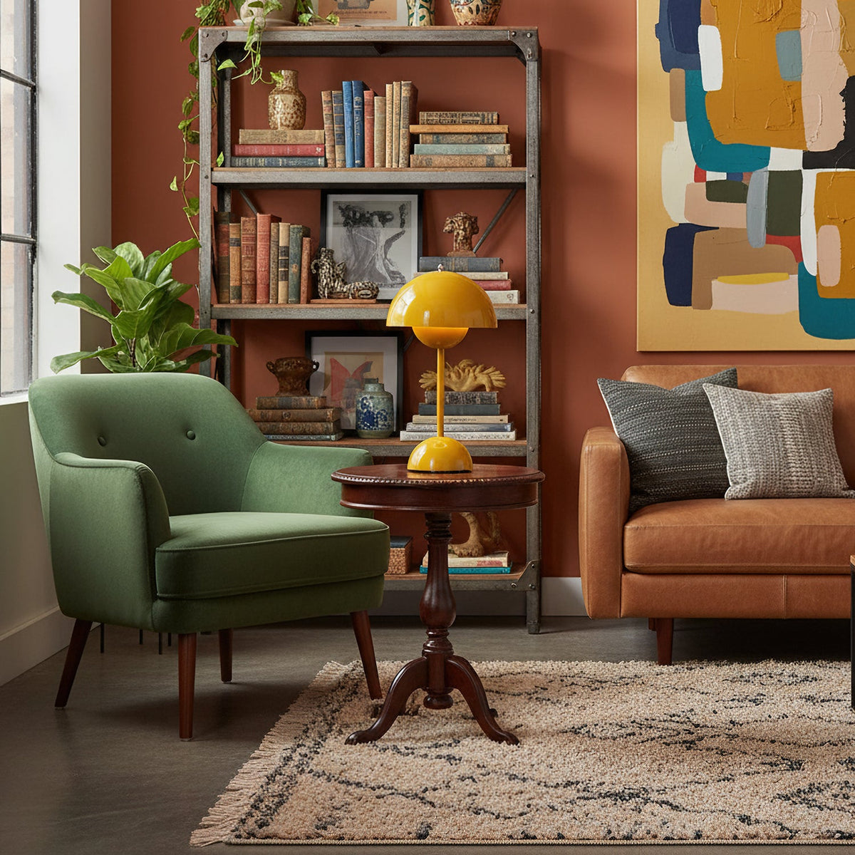 Duo Dome Portable Table Lamp, shade interior detail