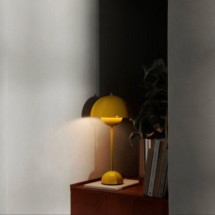 Duo Dome Portable Table Lamp, second warm glow when lit