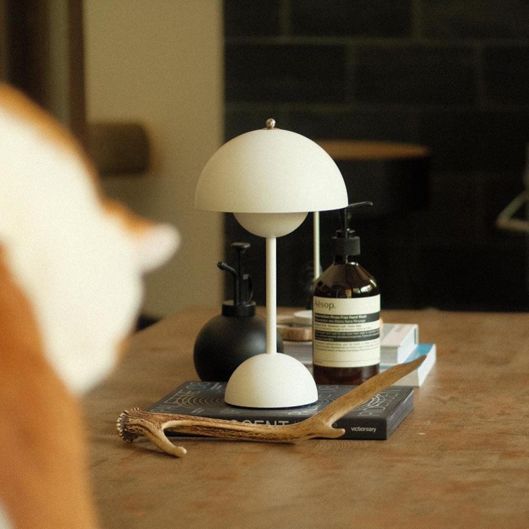 Duo Dome Portable Table Lamp, second angled three quarter view