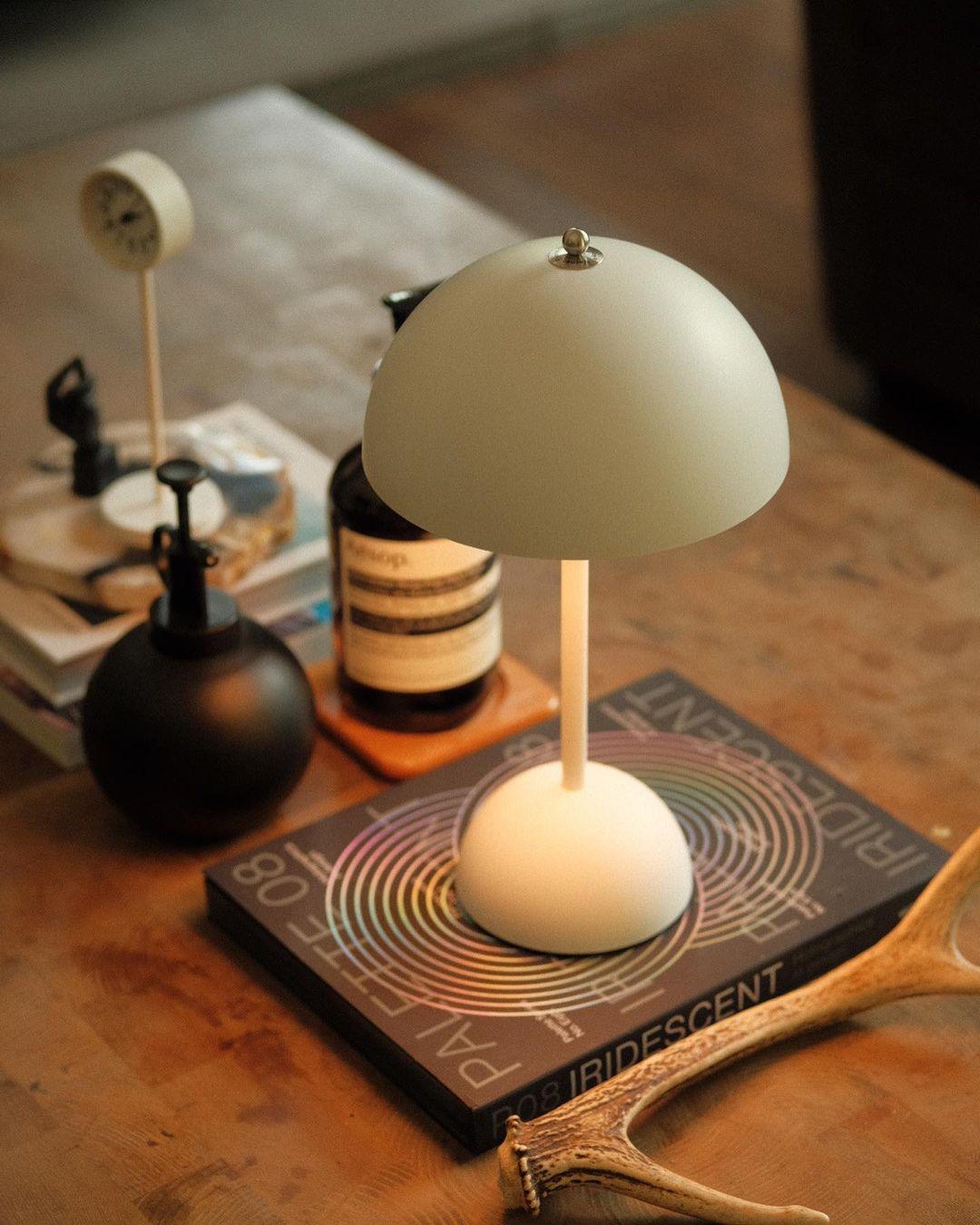 Duo Dome Portable Table Lamp, second finish close up