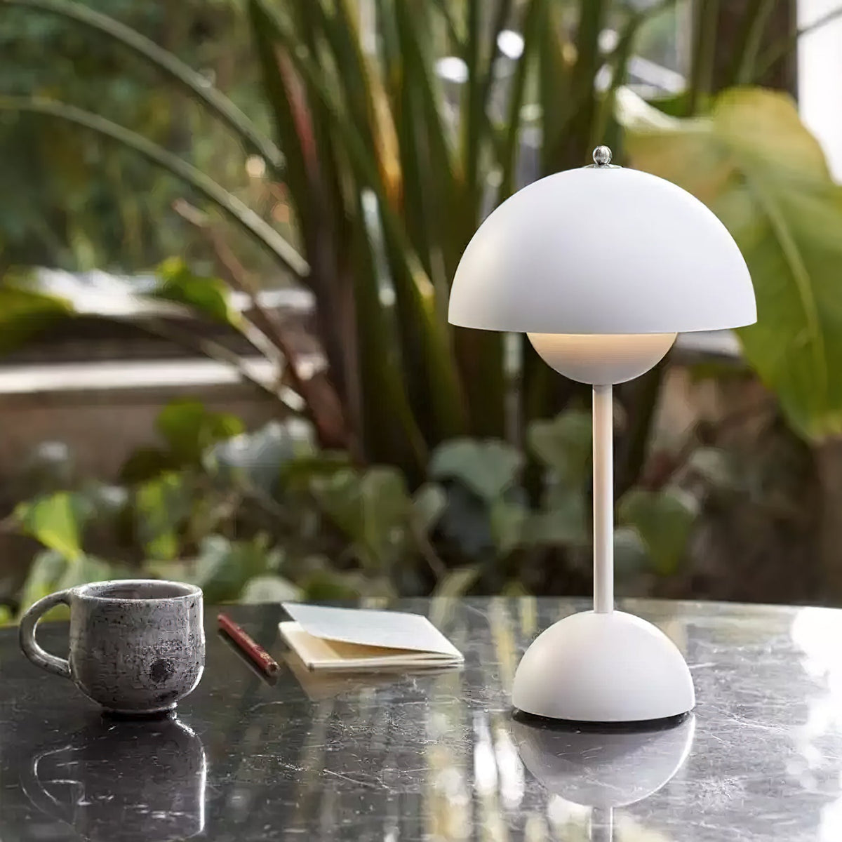 Duo Dome Portable Table Lamp, full fixture view 2