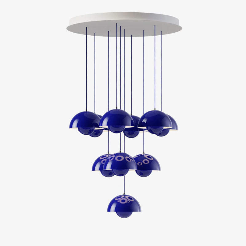 Duo Dome Ten-Light Chandelier, second angled three quarter view