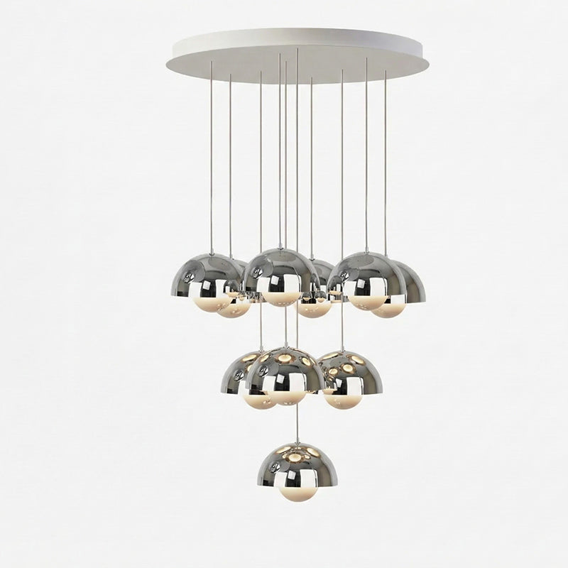 Duo Dome Ten-Light Chandelier, socket and hardware detail 2