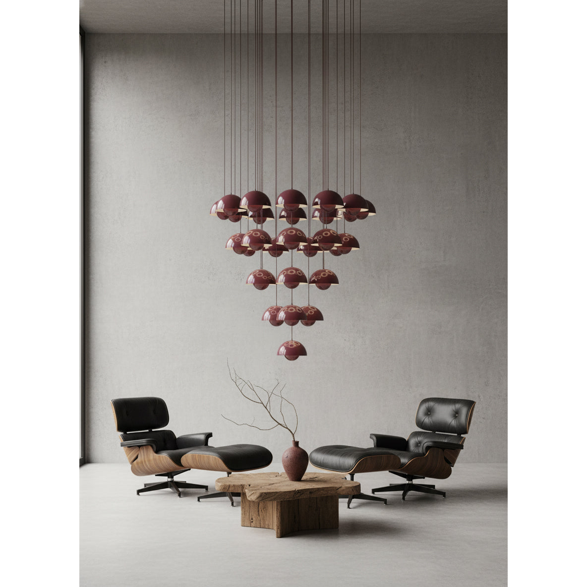 Duo Dome Ten-Light Chandelier, angled three quarter view