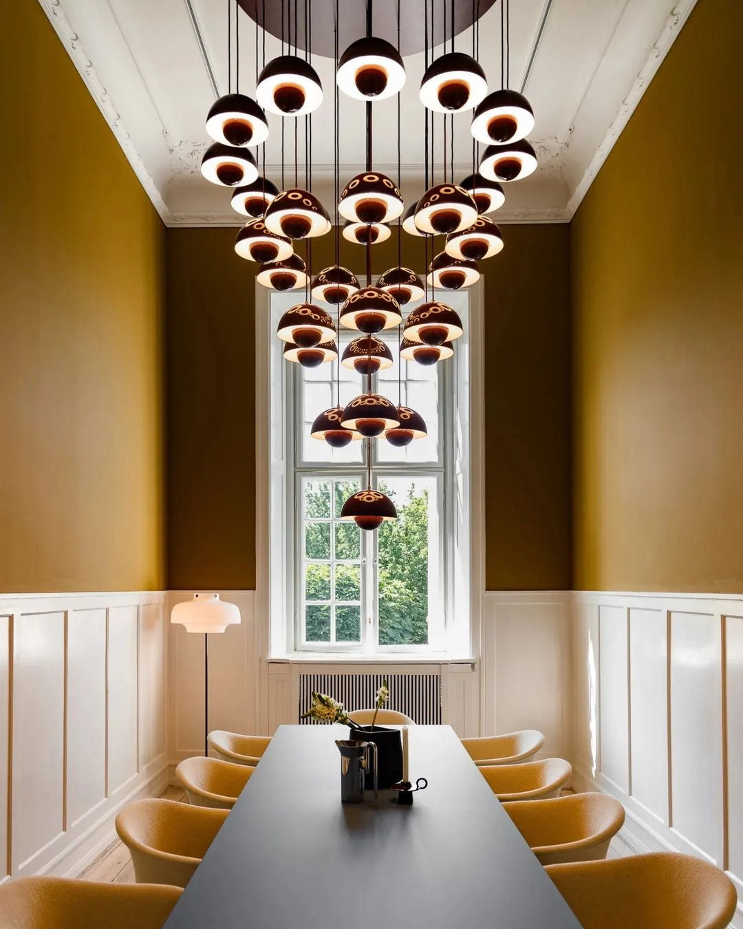 Duo Dome Ten-Light Chandelier, canopy and mount detail