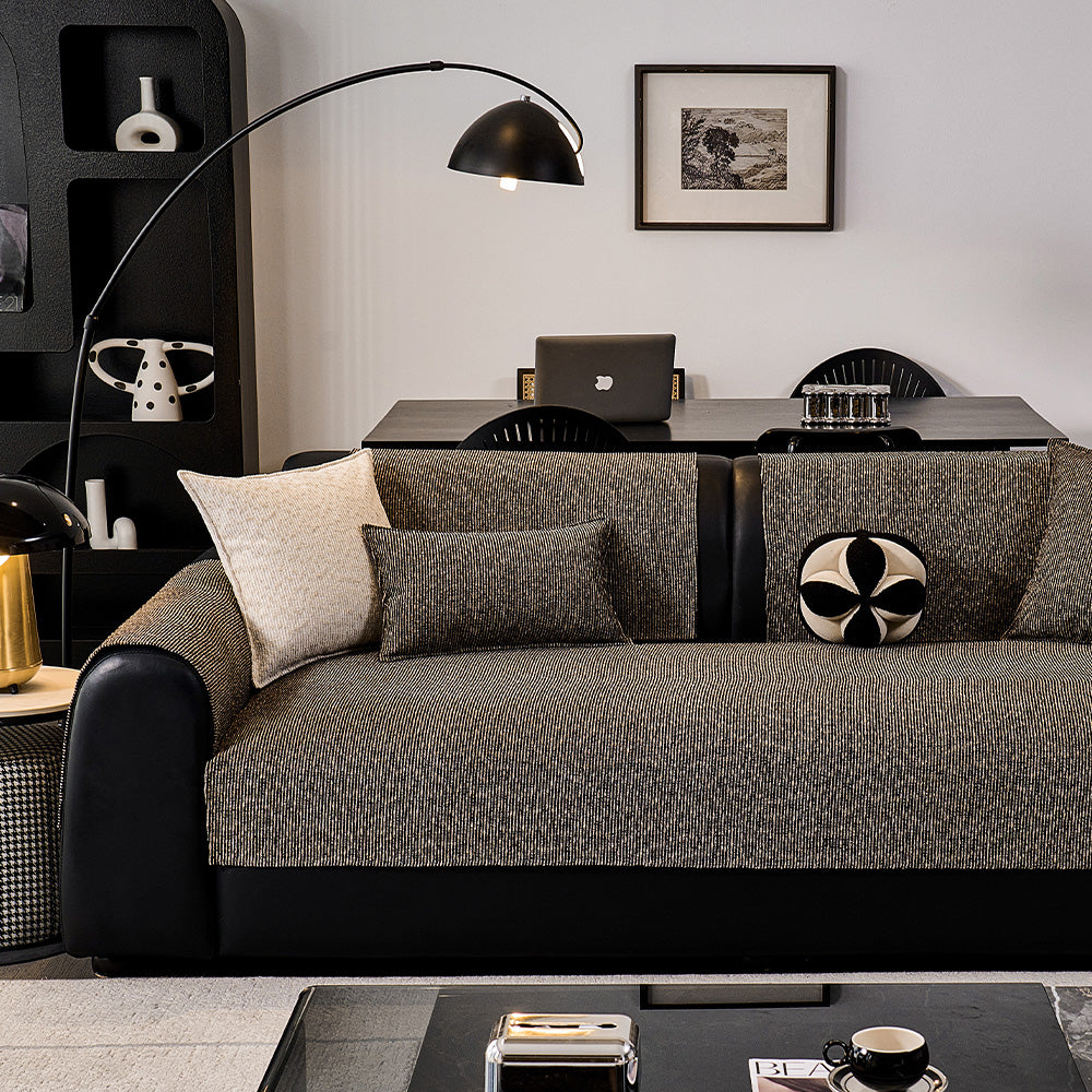 Elevated Texture Chenille Non-Slip Sofa Cover, in use on furniture