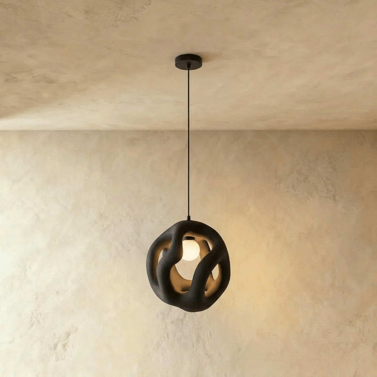 Entwine Metal Pendant Light, full fixture front view