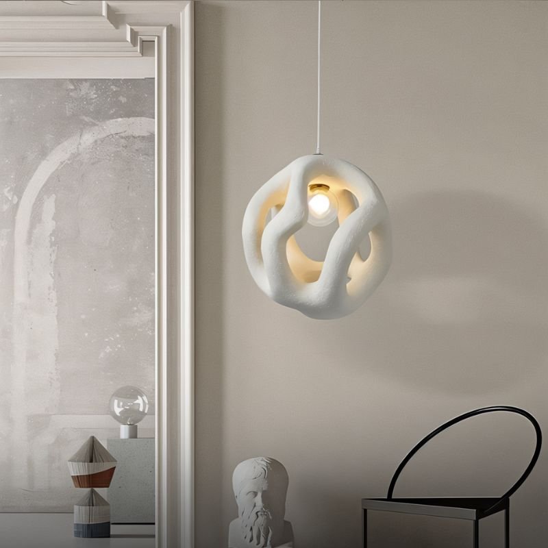Entwine Metal Pendant Light, styled above a dining table
