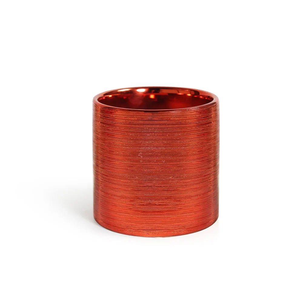 Etched Metallic Red Collection, scale beside other pieces