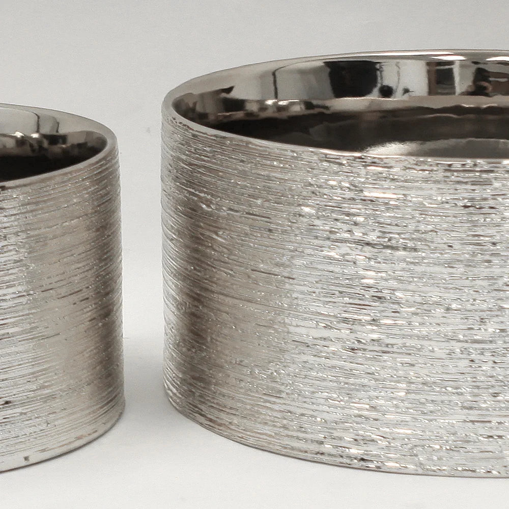 Etched Metallic Silver Collection, detail close up