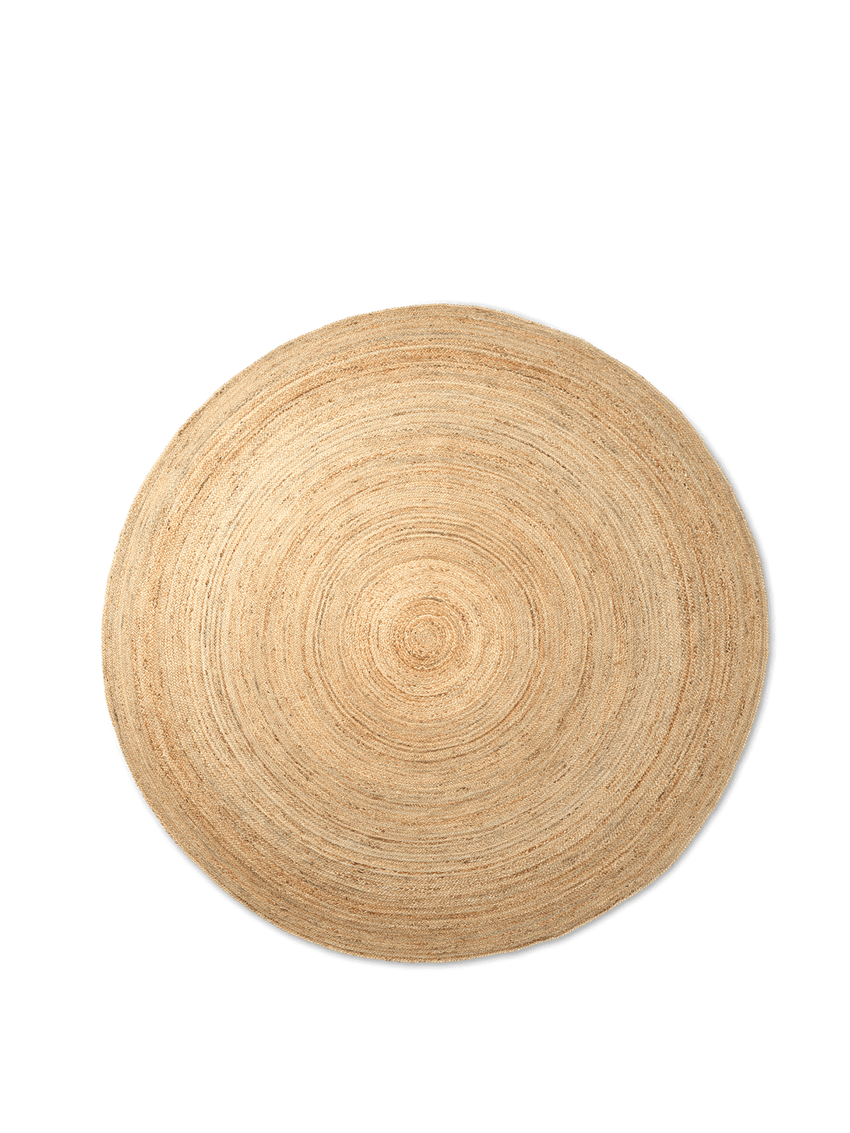 Eternal Round Jute Rug, Natural, full rug laid flat