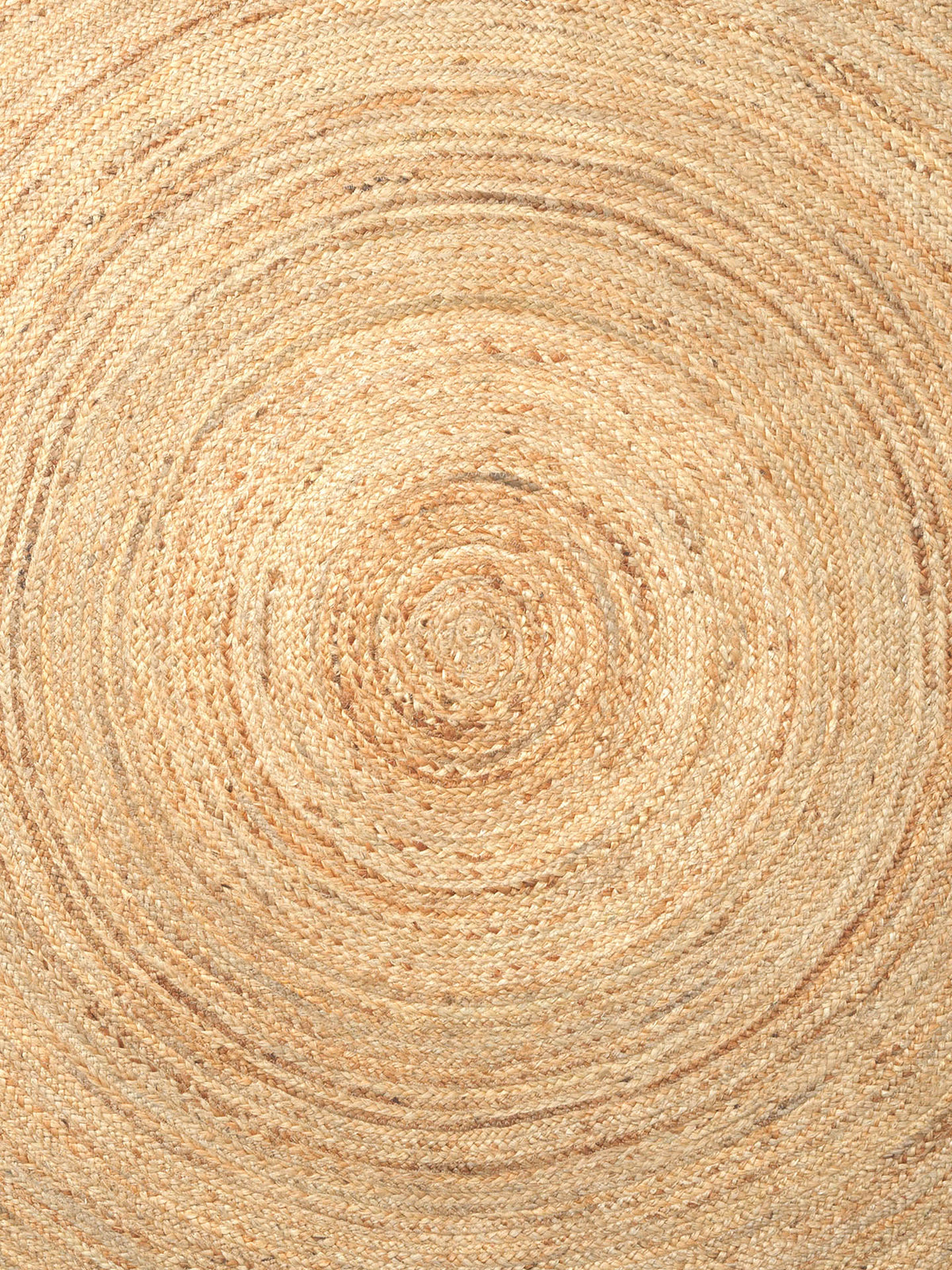 Eternal Round Jute Rug, Natural, corner and edge detail