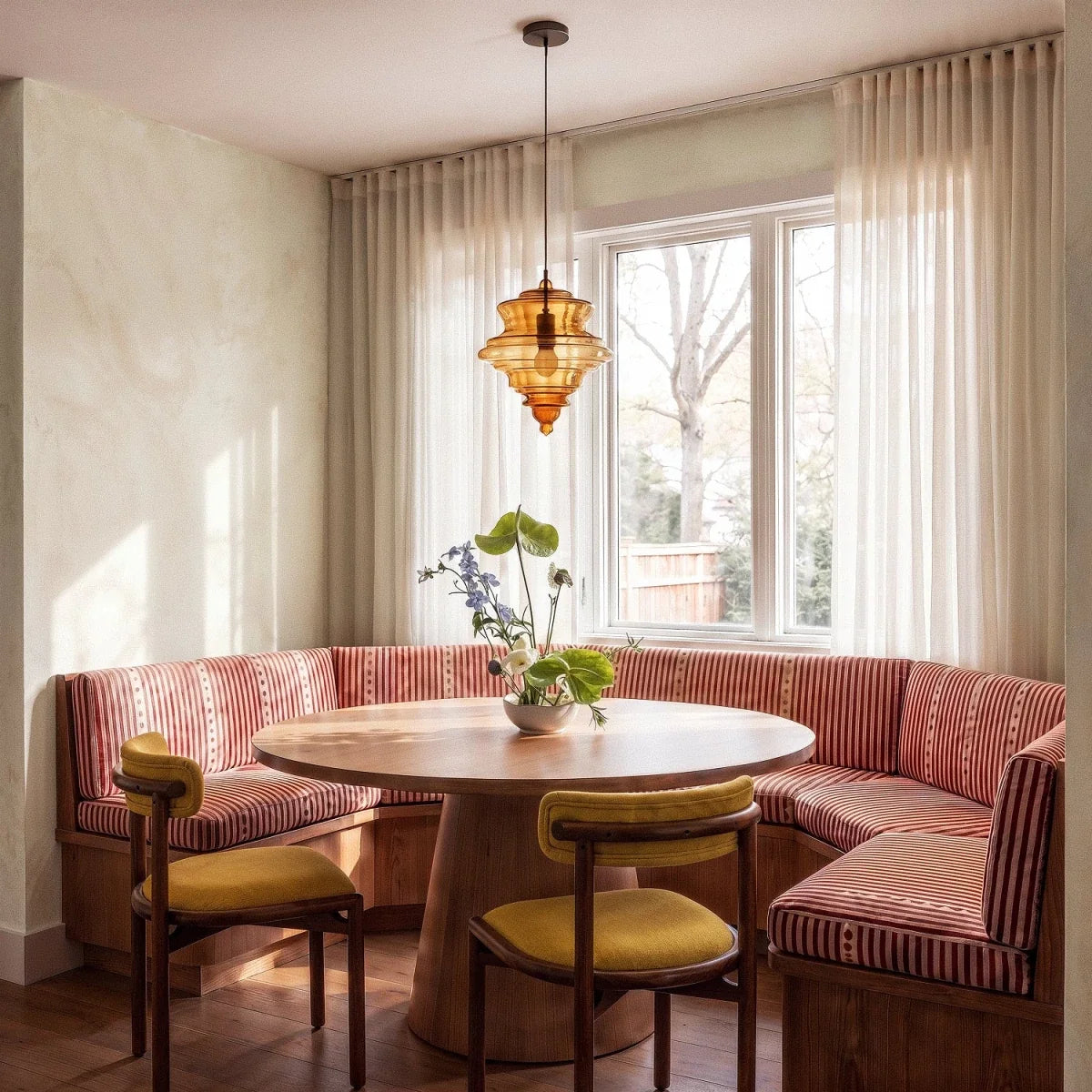 Fadl Metal Pendant Light, shown in scale within a hallway