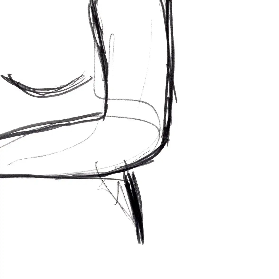 Female Torso Sketch Wall Art, artwork detail (2)