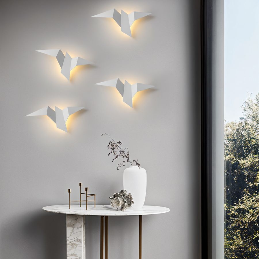 Finch Wall Lamp - Open Box, styled above a table