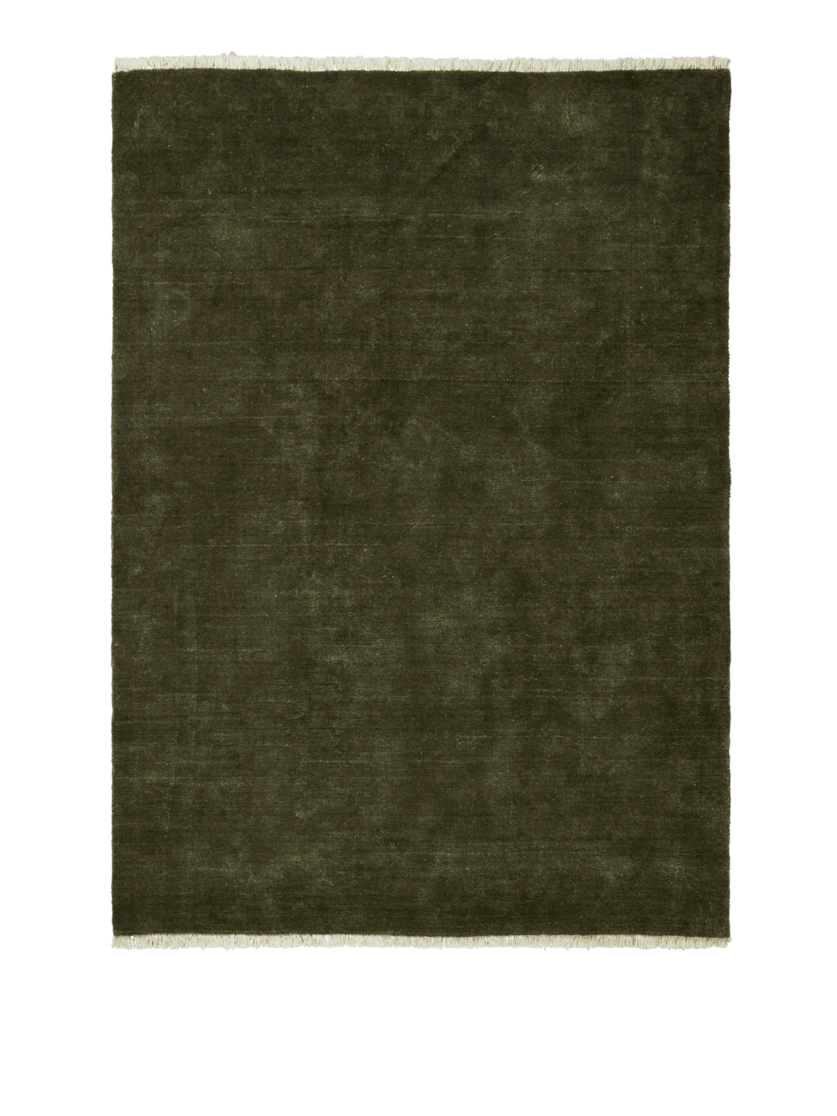 Firth Jute Rug, Dark Olive, woven border detail