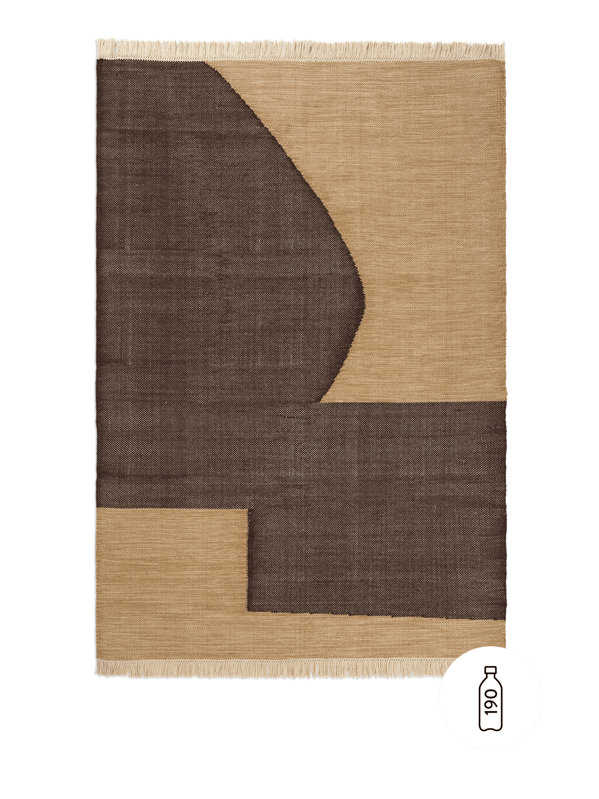 Forene Natural Fibre Rug, Tan/Chocolate, full rug laid flat