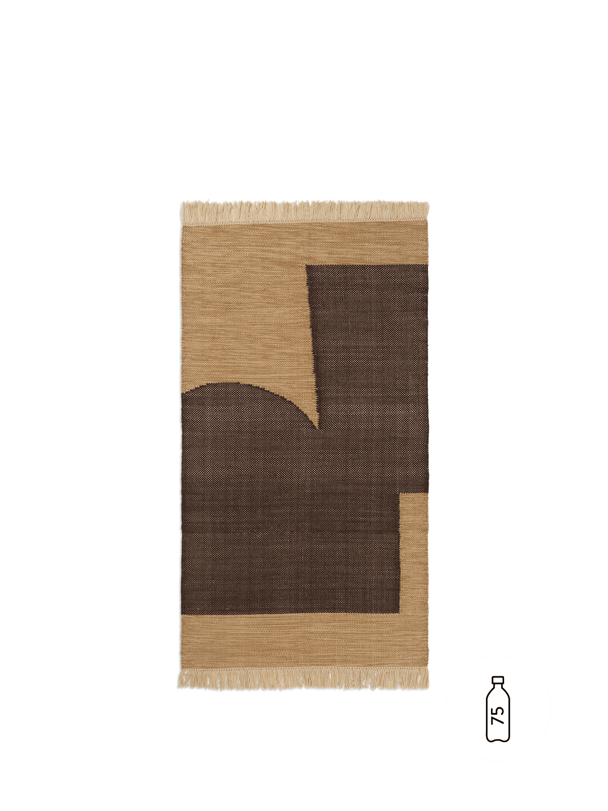 Forene Natural Fibre Rug, Tan/Chocolate, underfoot in a living space