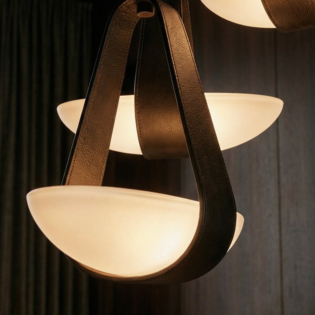 Fune Metal Pendant Light, styled above a dining table