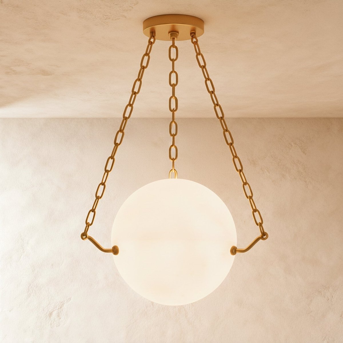 Globus Alabaster Pendant Light, shade and diffuser detail