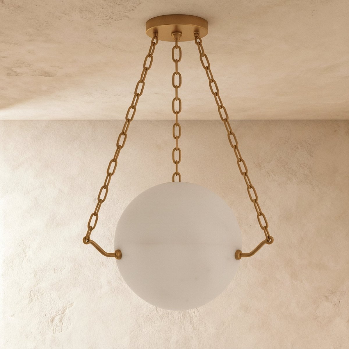 Globus Alabaster Pendant Light, close up of the finish and material