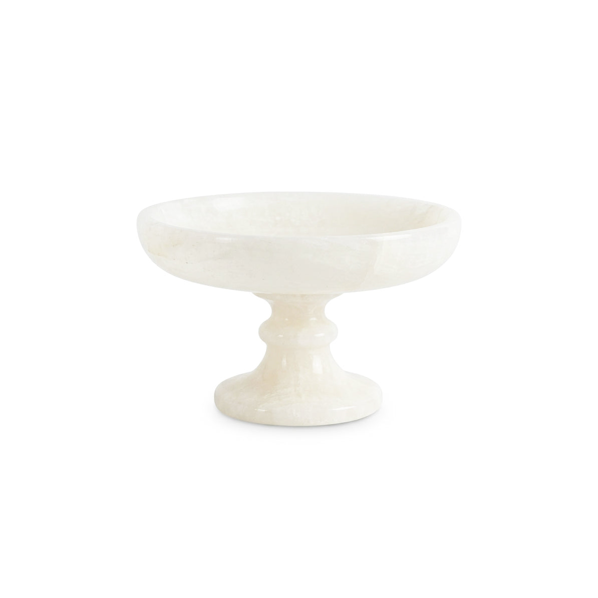 Harlow White Onyx Pedestal Bowl, front view