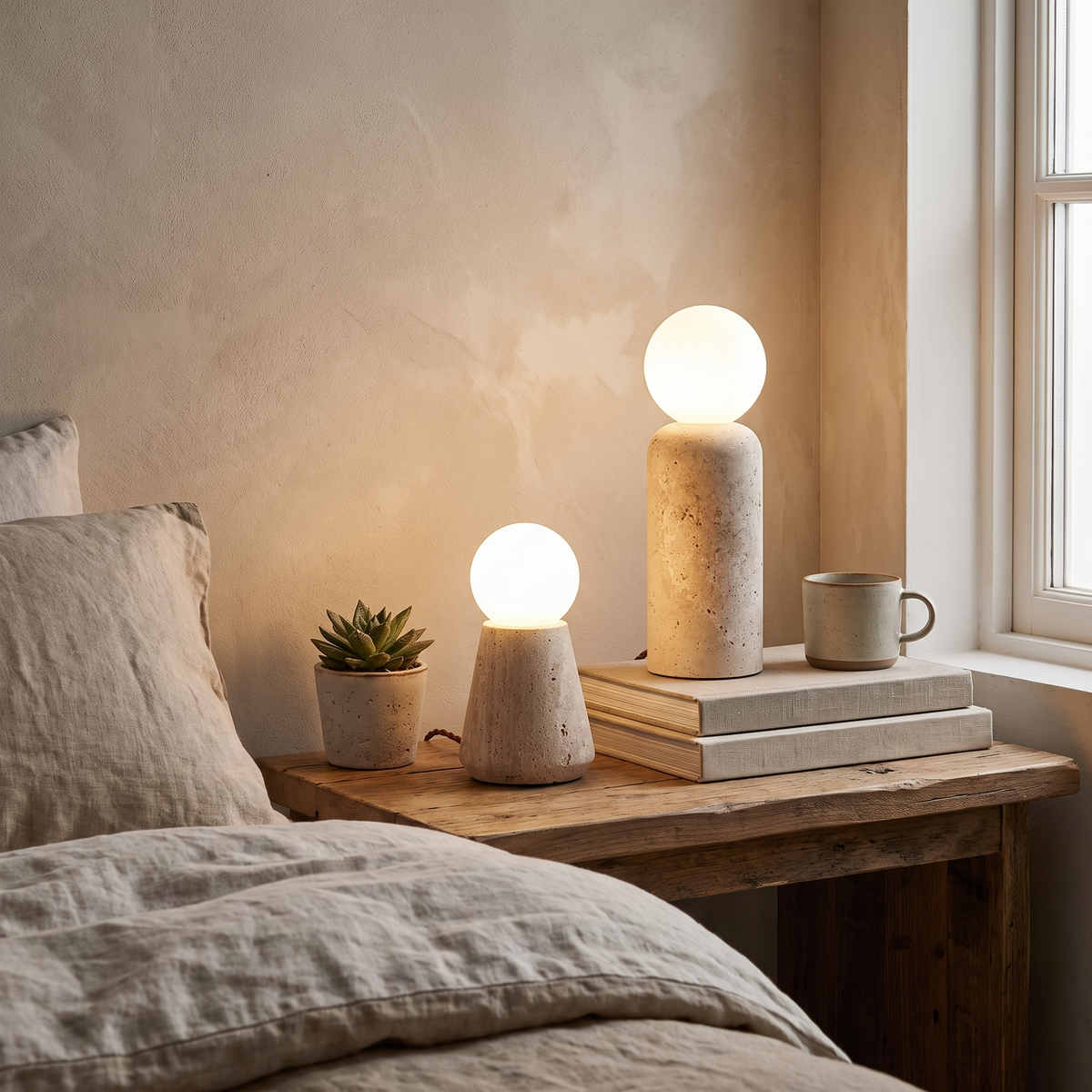 Alvaer Travertine Table Lamp
