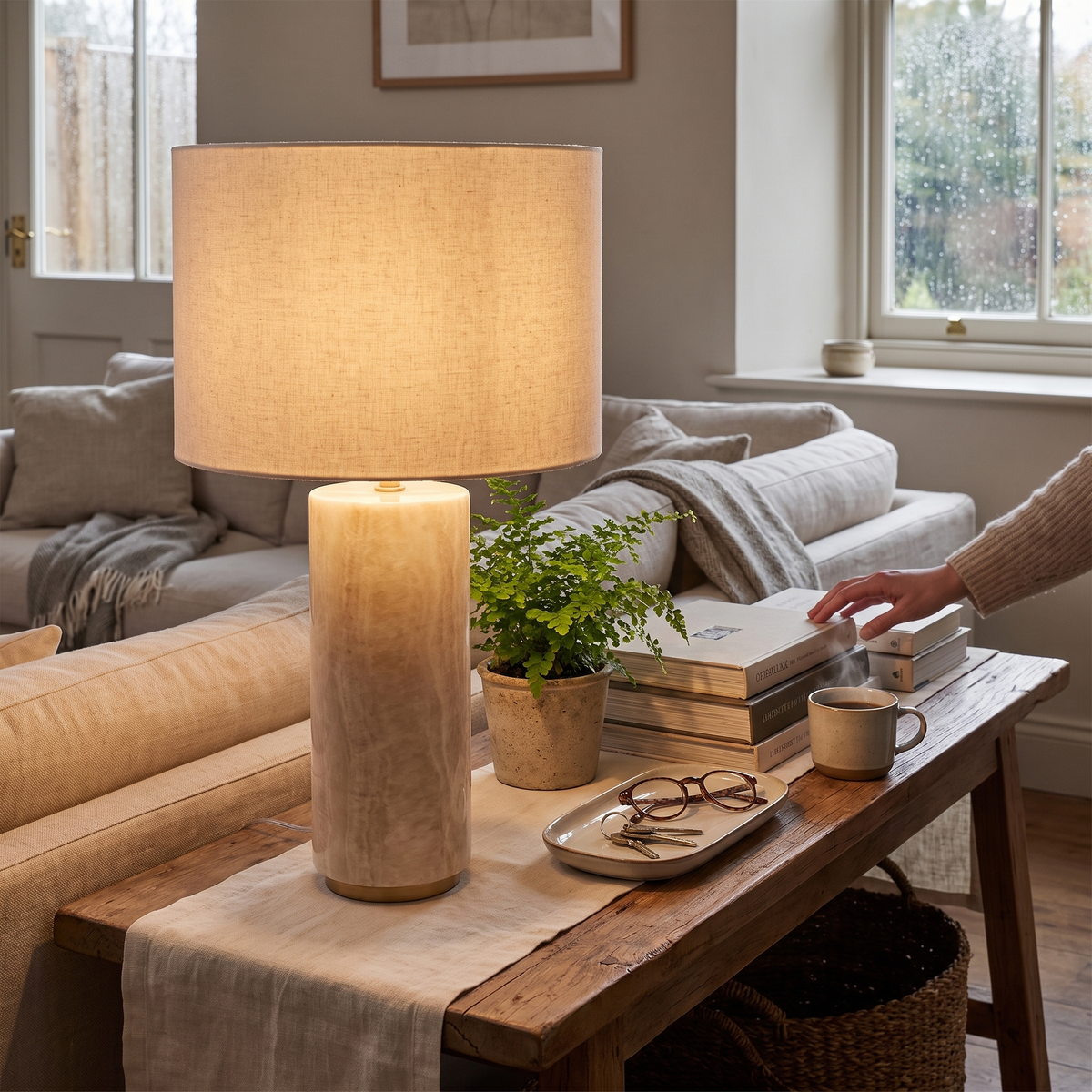 Jeane Cave Stone Table Lamp
