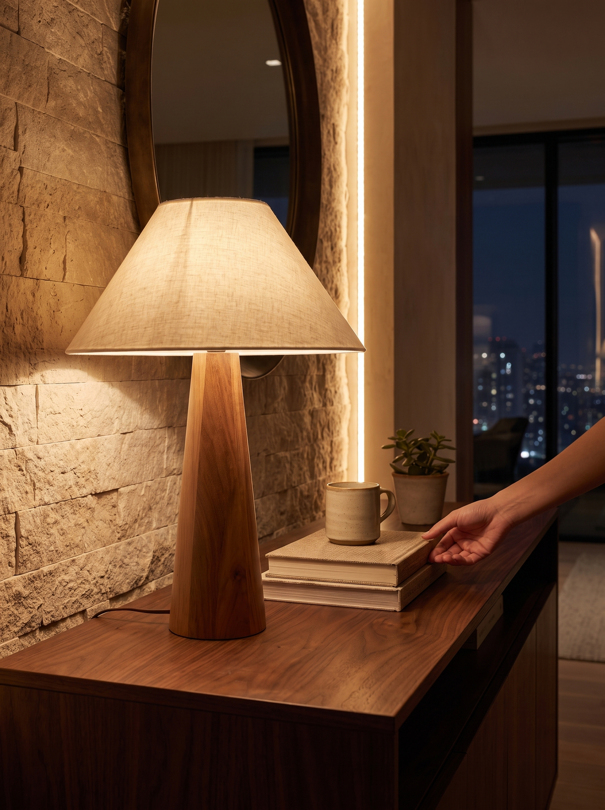 Bonfilia Wood Table Lamp lifestyle 2