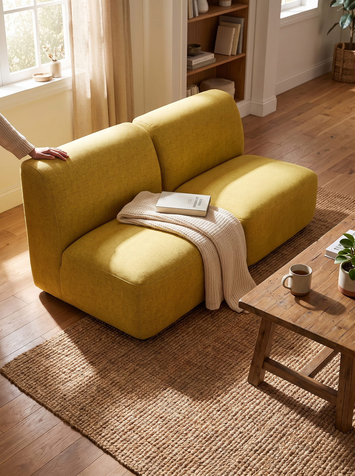 Modular Armless 1 Seater Sofa PETALS modular layout lifestyle