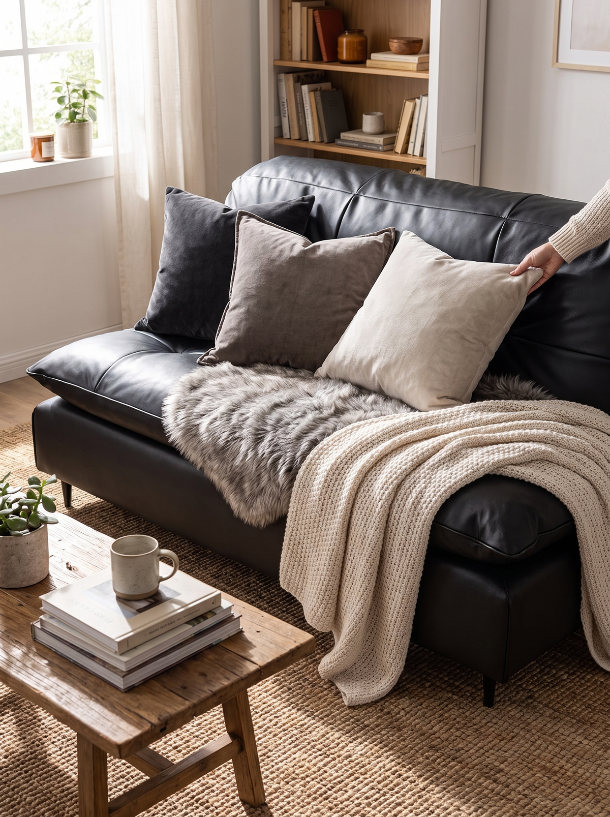 Vintage Genuine Leather 1 Seater Sofa RIGA layered cushioning lifestyle