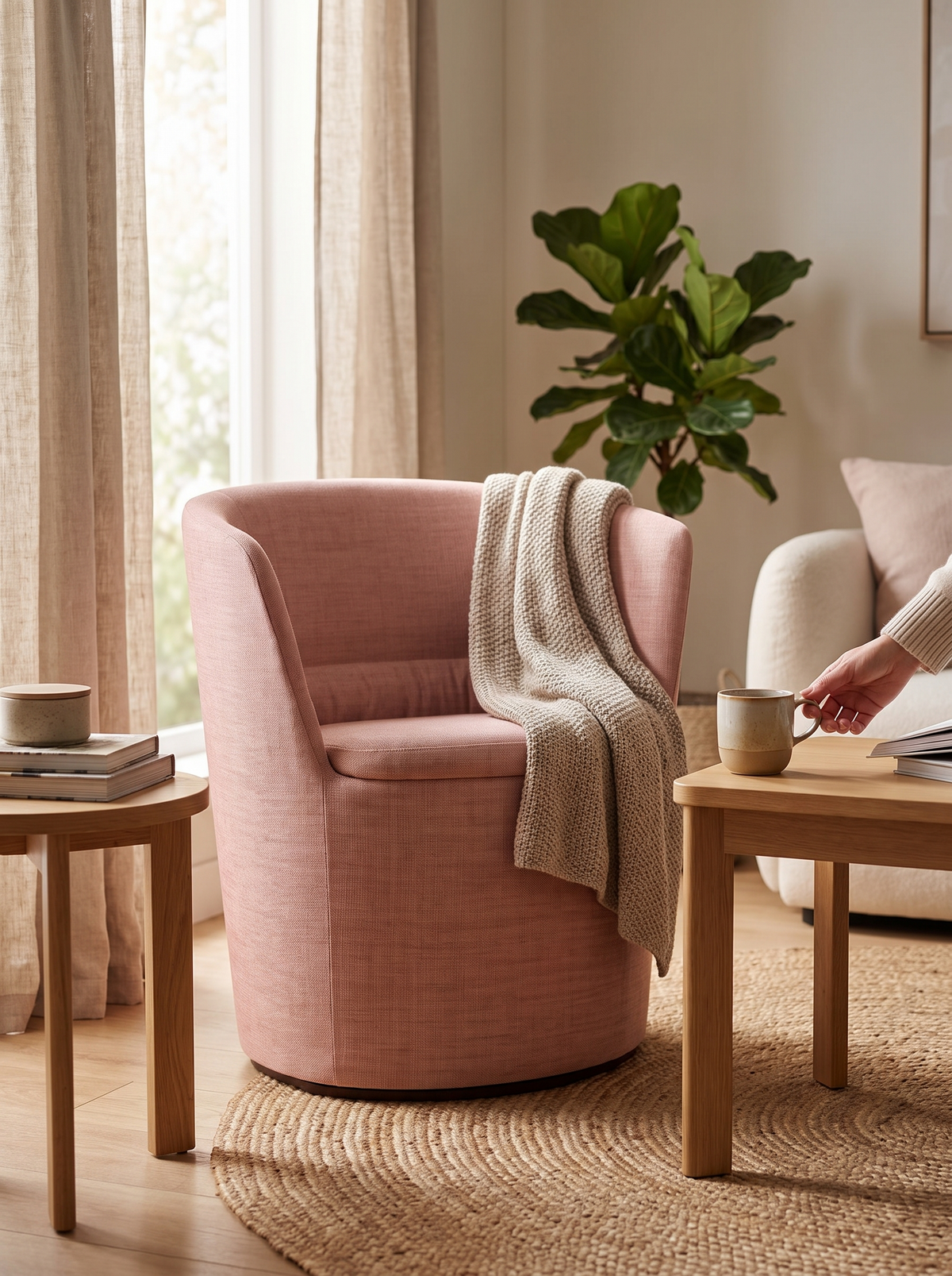 Collar Armrest 1 Seater Sofa UP soft edges lifestyle