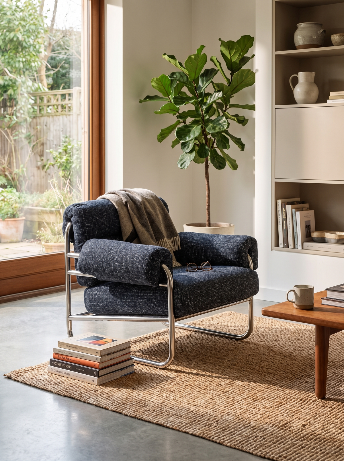 Bauhaus Mix Weave 1 Seater Sofa BECCA sculptural lines lifestyle