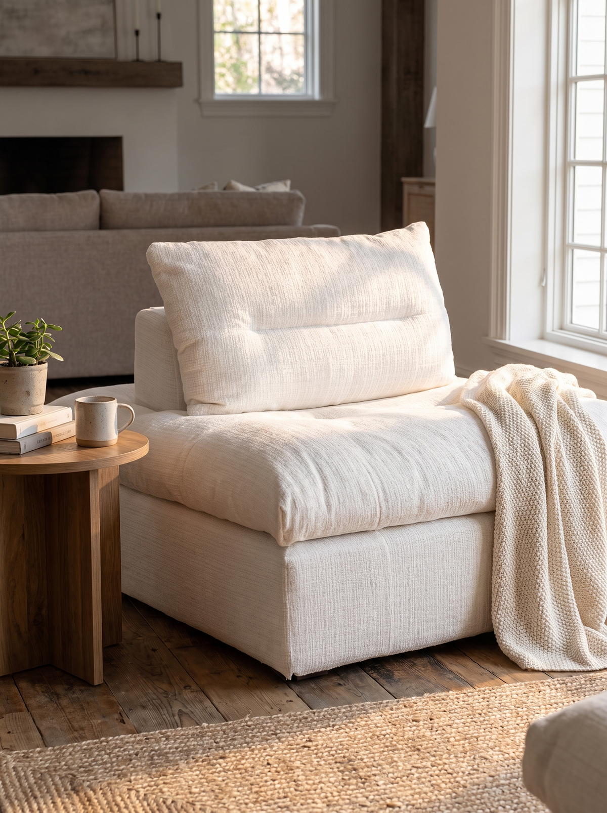Modular 1 Seater Sofa GRAND chenille comfort lifestyle