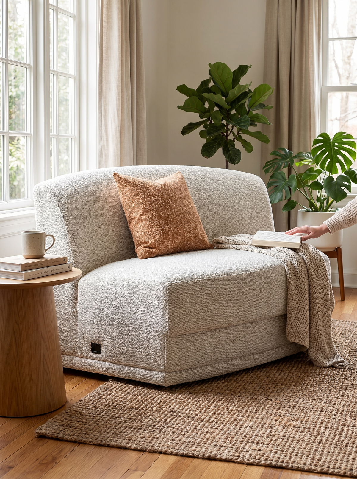 CURVA armless sofa wavy silhouette lifestyle